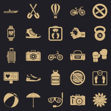 Doğa çalışmada Icons set, basit tarzı