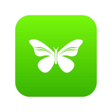 Kanatları yeşil simge vektör çizgiler olanlardan kelebek