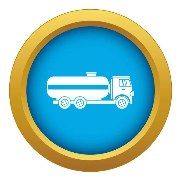 Brandstof tank vrachtwagen pictogram blauwe vector geïsoleerd — Stockvector