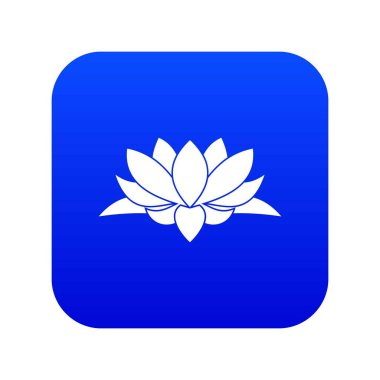 Lotus çiçek simgesi dijital mavi