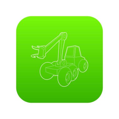 Hidrolik vinç yeşil simge vektör