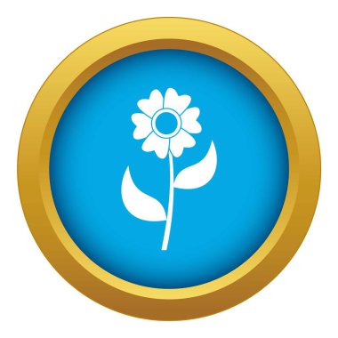 İzole mavi simge vektör çiçek