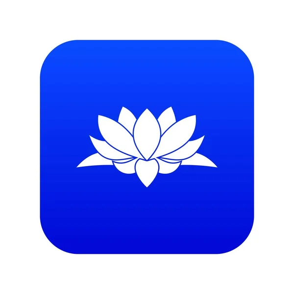 Lotus icône fleur numérique bleu — Image vectorielle
