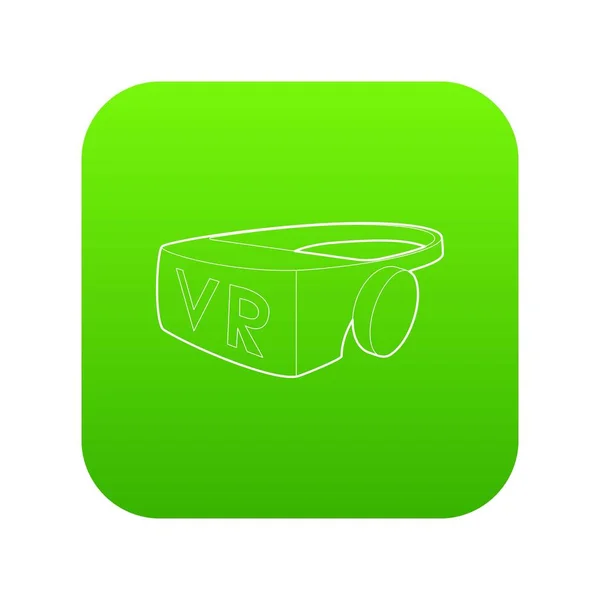 Διάνυσμα πράσινο εικονίδιο γυαλιά εικονικής πραγματικότητας — Διανυσματικό Αρχείο