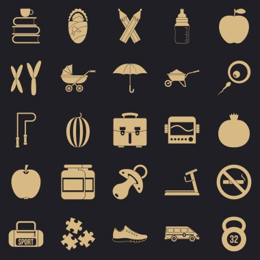 Bebek bakım Icons set, basit tarzı