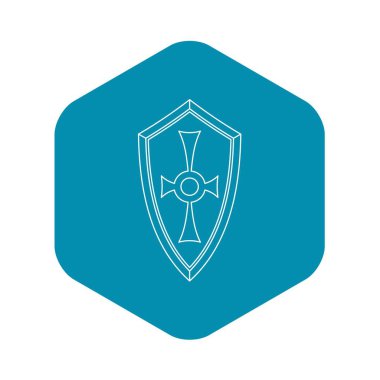 Kalkan kutsal kişilerin resmi, anahat stili