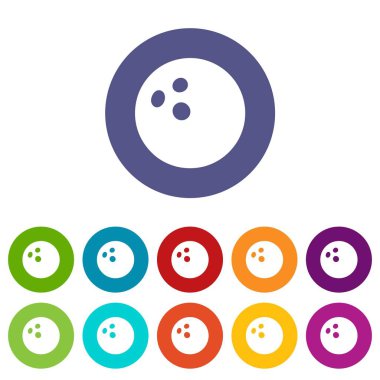 Bowling topu simgeler vektör renk ayarla