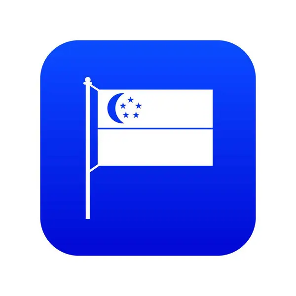 Vlag van Singapore pictogram digitale blauw — Stockvector