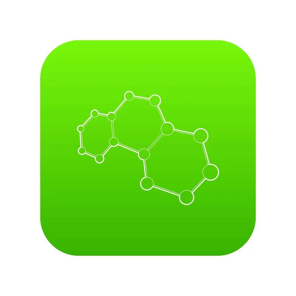 Moléculas icono verde vector — Vector de stock