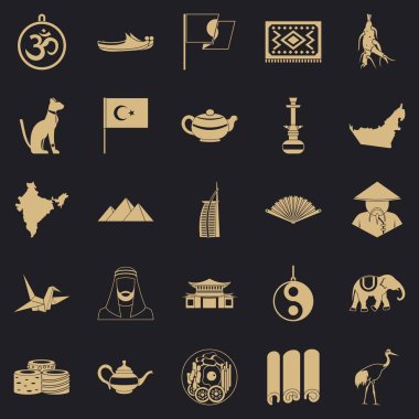 Oryantal Icons set, basit tarzı