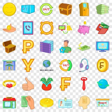Icons set bankacılık, karikatür tarzı
