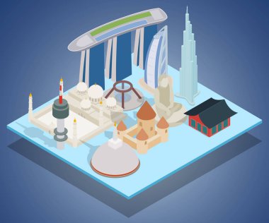 Simgesel Yapı kavramı afiş, izometrik stili