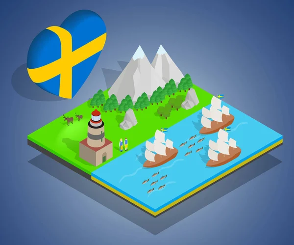 Finland concept banner, isometric style — Stock Vector