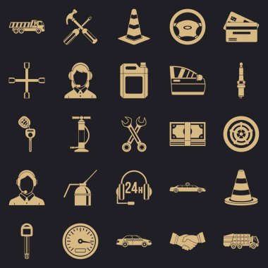 Motor Icons set, basit tarzı