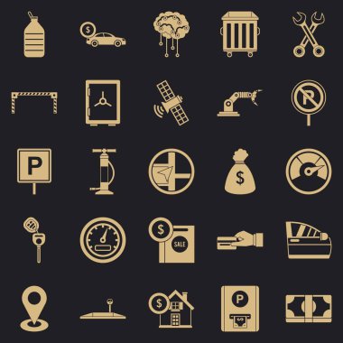 Onarım ekipman Icons set, basit tarzı