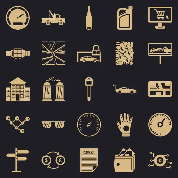 Autotravel Icons set, basit tarzı