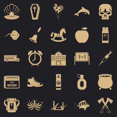 Sonbahar Icons set, basit tarzı