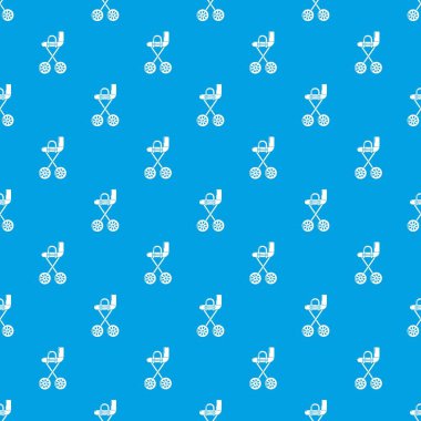 Bebek arabası sarı desen vektör kesintisiz mavi