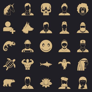 Milliyet Icons set, basit tarzı