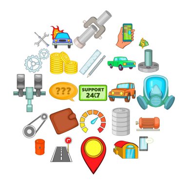 Yenileme Icons set, karikatür tarzı