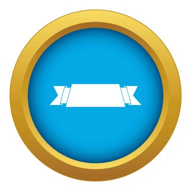 Şerit afiş mavi simge vektör izole