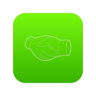 El sıkışma yeşil simge vektör