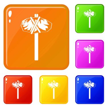 Simgeler kümesi vektör renk taş çekiç