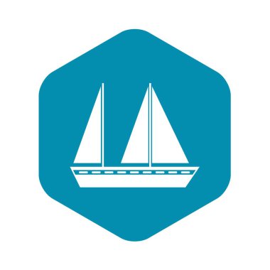 Yelkenli tekne simgesi, basit tarzı