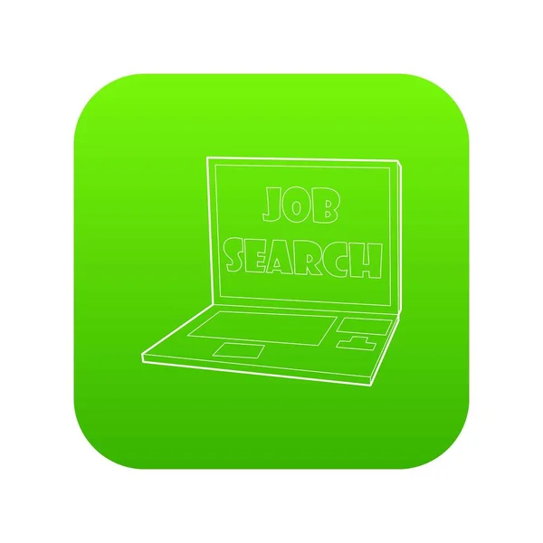 Buscar trabajo icono verde vector — Vector de stock