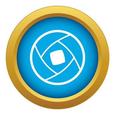 Yarı kapalı lens mavi simge vektör izole