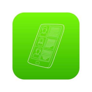 Tablet ekran yeşil simge vektör üzerinde devam eder