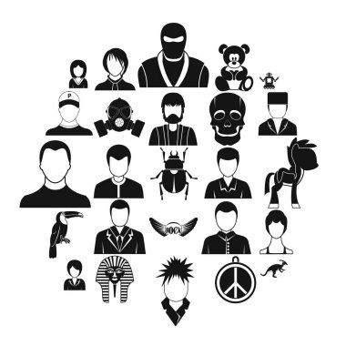 Avatar Icons set, basit tarzı