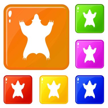 Ayı ten simgeler kümesi vektör rengi