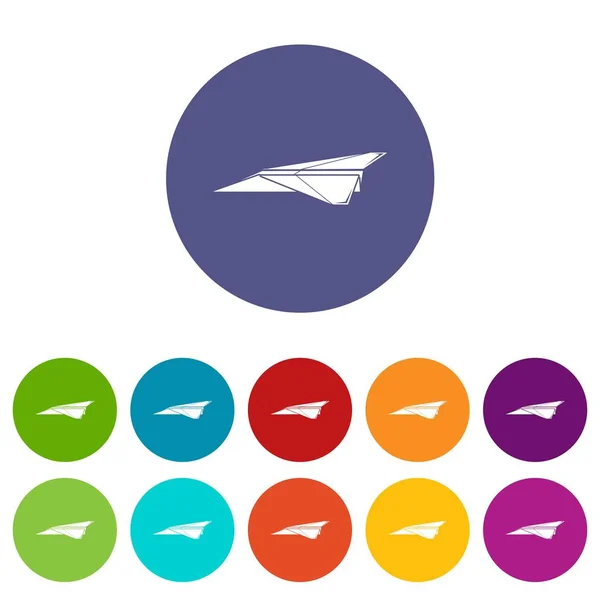 Origami icone aereo impostare il colore vettoriale — Vettoriale Stock