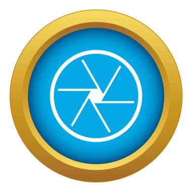 İzole mavi yuvarlak objektif simge vektör