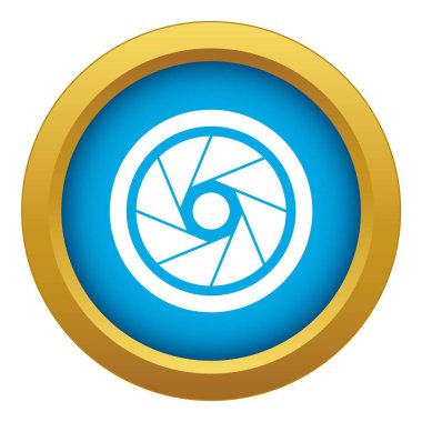 İzole mavi küçük objektif simge vektör