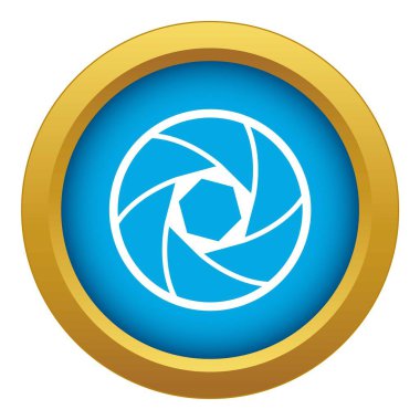 İzole profesyonel objektif simgesi mavi vektör