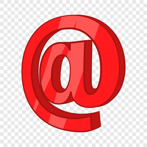 Icono de signo de correo electrónico rojo, estilo de dibujos animados — Vector de stock
