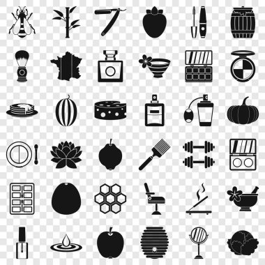 Güzellik ürün Icons set, basit tarzı