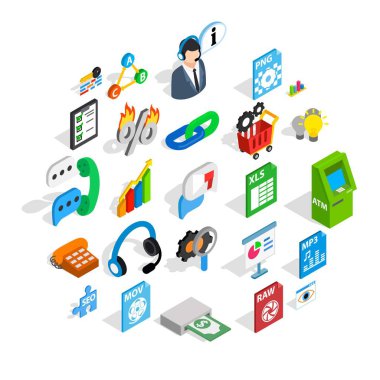 Sağ simgeler kümesi, izometrik stili