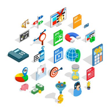 Biz Icons set, izometrik stili