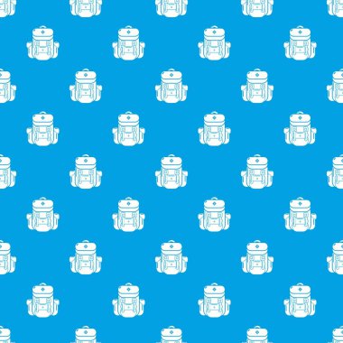 Sırt çantası turizm desen vektör kesintisiz mavi