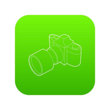 Fotoğraf makinesi lens yeşil simge vektör ile
