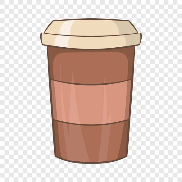 Paper cup of coffee icon, cartoon style — Stock Vector