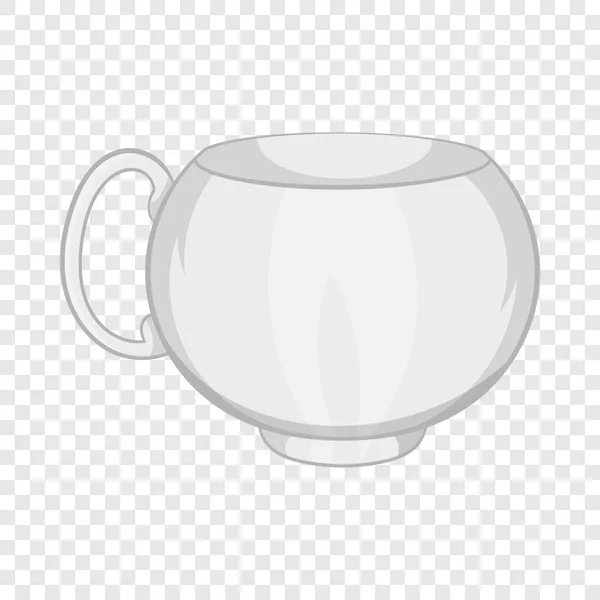 Bílý čaj pohár ikona, kreslený styl — Stockový vektor