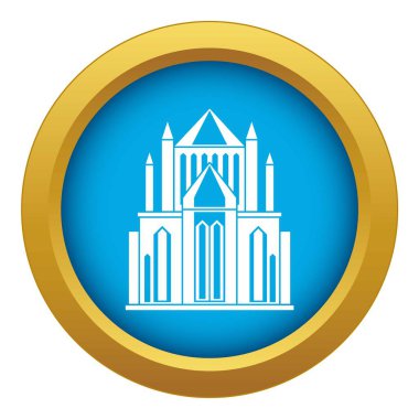 İzole katedral simgesi mavi vektör