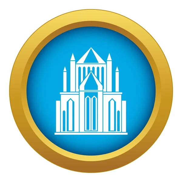 Catedral icono azul vector aislado — Vector de stock