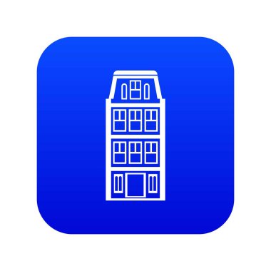 Hollanda evleri simgesi dijital mavi