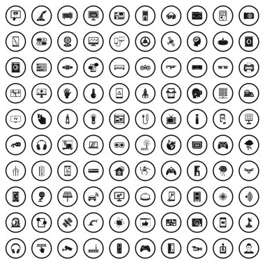 100 yazılım geliştirme Icons set, basit tarzı 