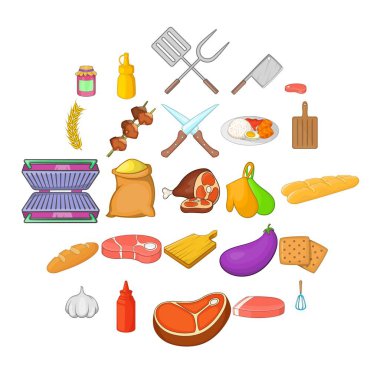 Kebap Icons set, karikatür tarzı